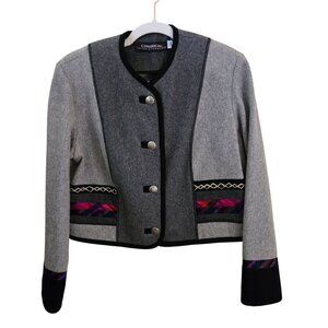 Canvasbacks Lutton & Horsfield Vintage Wool Tyrolian Cropped Jacket Size 12